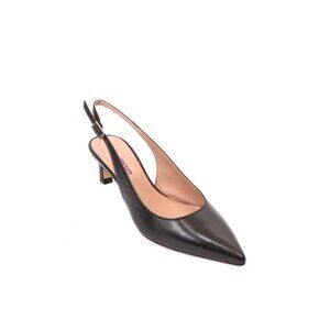 Mariano Paoletti 211b BLack Leather Slingbacks Heels Pointy Pumps
